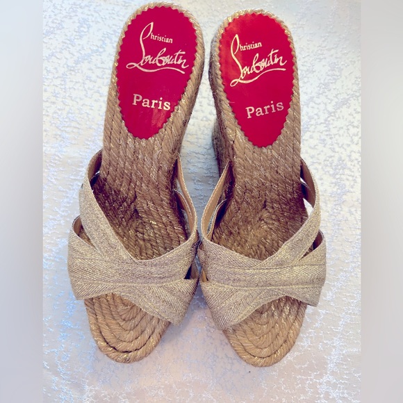 Christian Louboutin Espadrille Wedges Sandals. Very clean, no toe marks :) - Picture 1 of 4